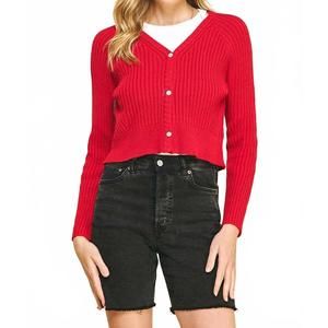 NEW PINCH starla cardigan sweater in soft cool red